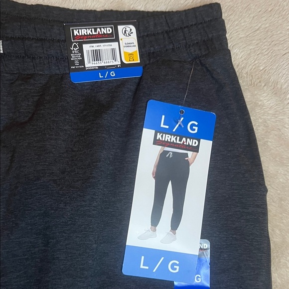 NWT Kirkland Signature Dark Grey Joggers sz L - Picture 2 of 8